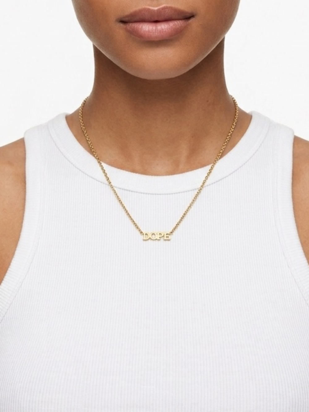 Zoë Chicco 14K Yellow Gold Itty Bitty Dope Word Necklace
